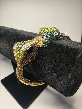 Snake Bracelet with diffirent colored Rhinestones 3" wide